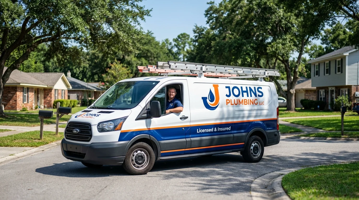 Johns Plumbing LLC service van in Thomaston, GA