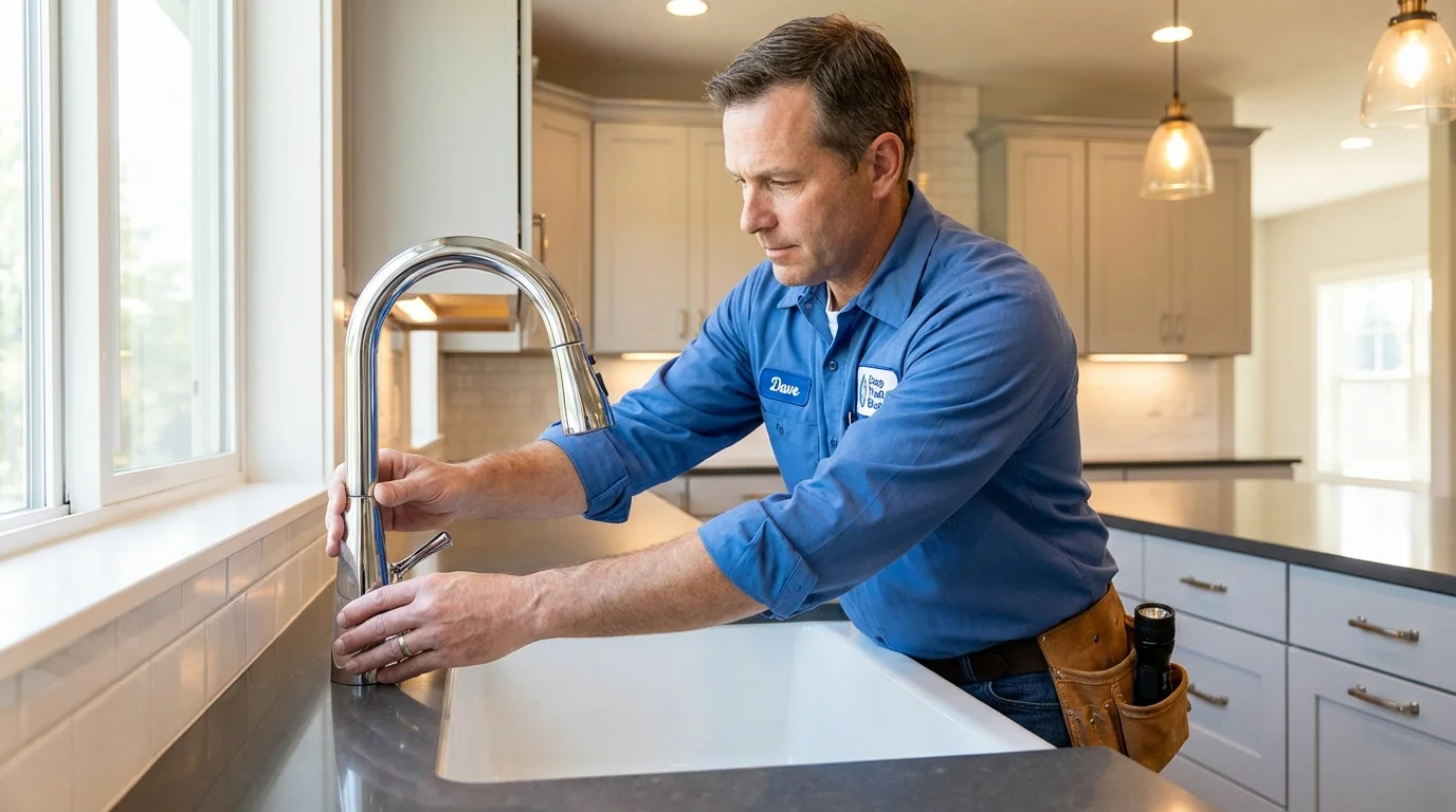 Kitchen faucet installation by Johns Plumbing LLC in Thomaston